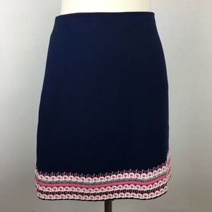 Vineyard Vines Navy and Pink Mini Skirt